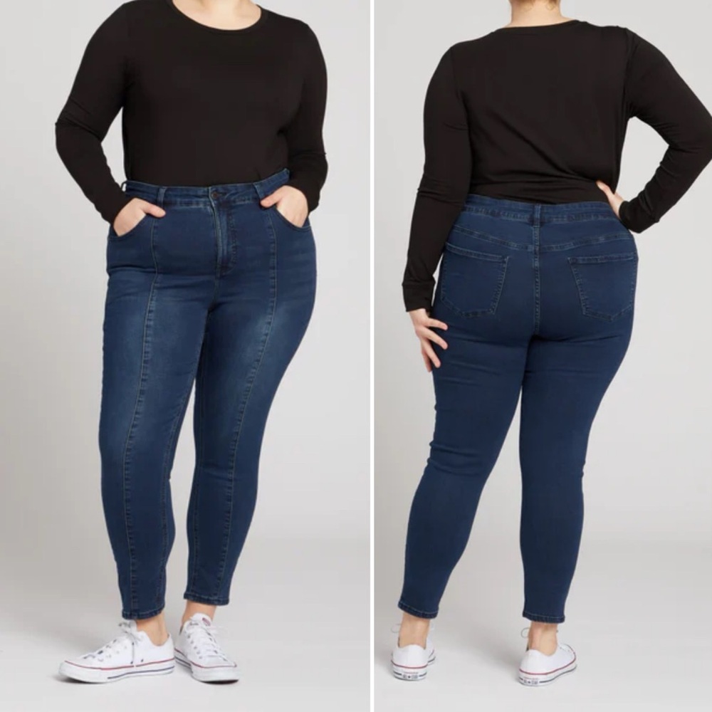 Universal Standard Debbie High Rise Seam Skinny Jeans Size 14